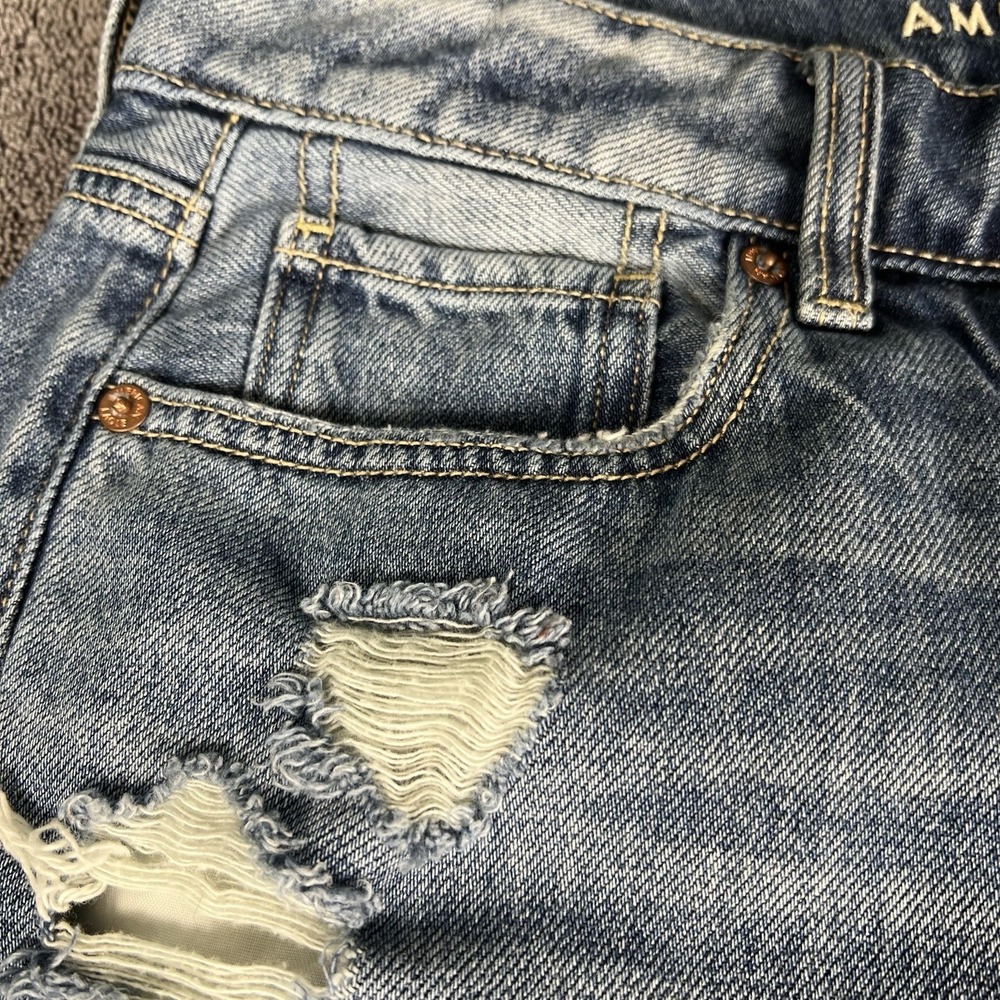 American Eagle Tomgirl Jeans Size 10 Regular Medium Wash Straight Button Fly - Picture 6 of 16
